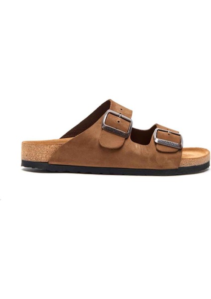 / Bali - Deri Çift Bantlı Terlik ( Kum Nubuk Deri ) fırsatları