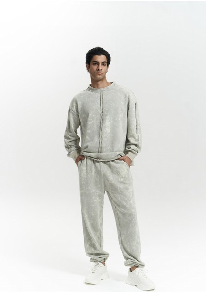 Renee Batik Yıkamalı Bej Erkek Eşofman Takım