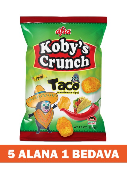 Kobys Crunch Taco Aromalı Mısır Cips 50 Gr 5 Alana 1 Bedava