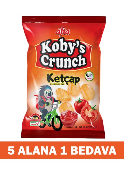 Kobys Crunch Ketçap Aromalı Mısır Cips 50 Gr 5 Alana 1 Bedava