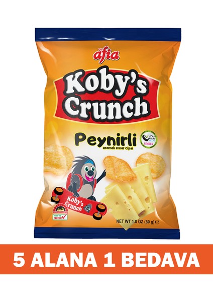 Kobys Crunch Peynir Aromalı Mısır Cips 50 Gr 5 Alana 1 Bedava