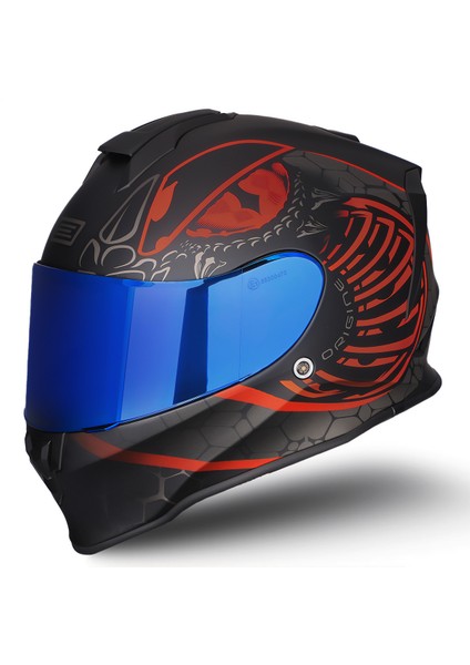 Dinamo Fighter Mat Siyah-Antrasit-Kırmızı Kask