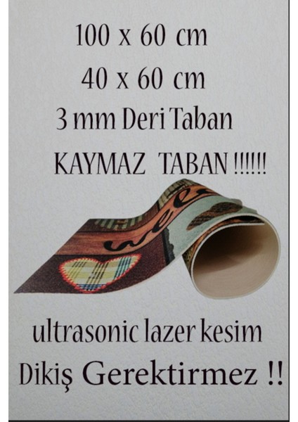 Dikdörtgen Desenli 2 'li Banyo Paspas Takimi,kaymaz Taban,dijital Baskili