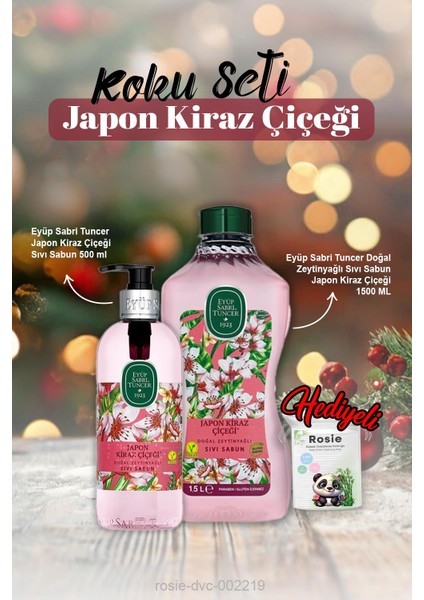 Japon Kiraz Çiçeği Sıvı Sabun 500 ml ve 1500 ml ve Rosie Pamuk