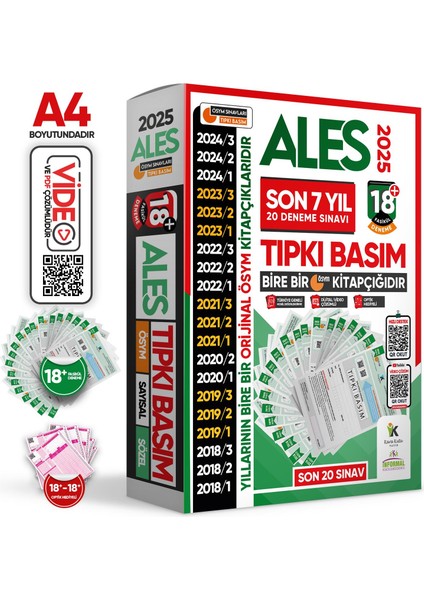 2025 Ales Ösym Tıpkı Basım En Ekonomik Çıkmış Soru 18+ Deneme Paketi Video/PDF Çözüm Türkiye Geneli