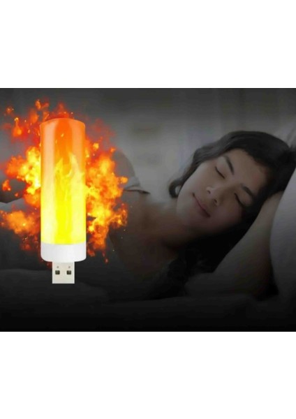 USB LED Işığı Alev Yanıp Sönen Mum Işıkları Lamba Için Güç Banka Kamp Aydınlatma Çakmak Etkisi Işık indirimleri