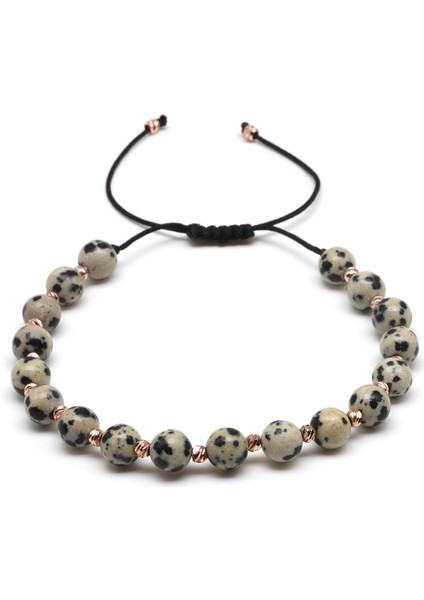 Dalmaçyalı Jasper Doğal Taş Makrome Örme Bileklik Küre Kesim fiyatları