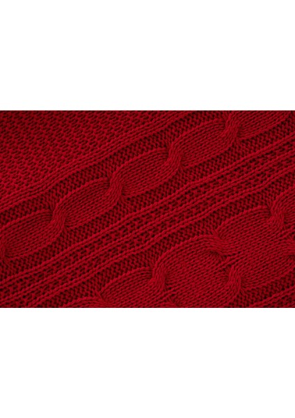 Tv Battaniyesi Örgü 4 Ponponlu Ekstra Yumuşak Modern 130 x 170 Kırmızı Koltuk Şalı fırsatları