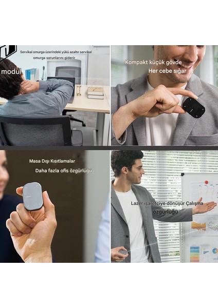 Idragon® Cheerdots2 Lazer ve Mouse Sunum Kalemi Bluetooth Ayrılabilir Air Mouse Kablosuz Bölünmüş Aı-Kayıt Mause