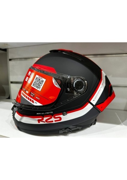 Kask mt Thunder 4 Sv R25 B5 Mat Siyah Kırmızı Kapalı Kask