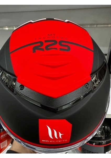 Kask mt Thunder 4 Sv R25 B5 Mat Siyah Kırmızı Kapalı Kask