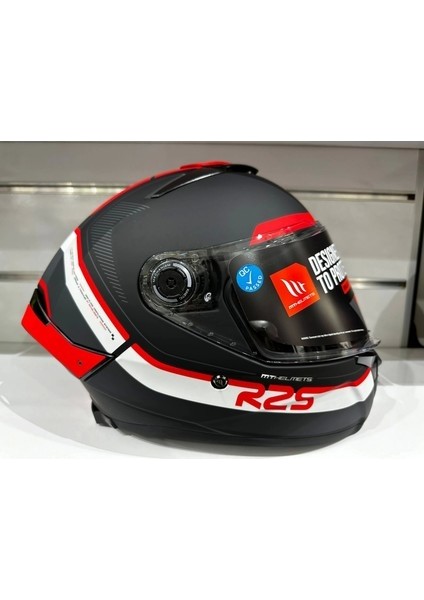 Kask mt Thunder 4 Sv R25 B5 Mat Siyah Kırmızı Kapalı Kask