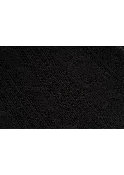 Tv Battaniyesi Örgü 4 Ponponlu Ekstra Yumuşak Modern 130 x 170 Siyah Koltuk Şalı fırsatları