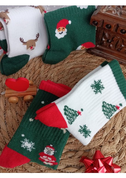 4'lü Noel-Yılbaşı Konsept Aile Çorap Seti fiyatları