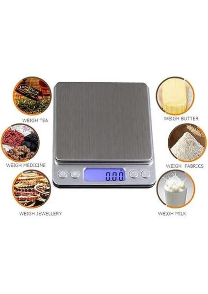 I2000 Hassas Terazi 500G / 0.01G Cep Hassas Tartısı Mücevher,bozuk Para,takı,mutfak Terazisi