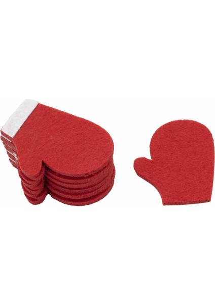 Keçe Figür Noel Baba Eldiveni 10'lu Büyük