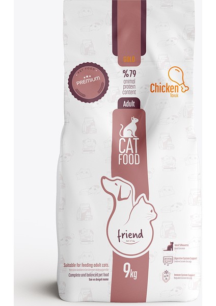 Friend Pet Premium Gold Yetişkin Kedi Maması Tavuklu 9 Kilo %100 Yeme Garantili