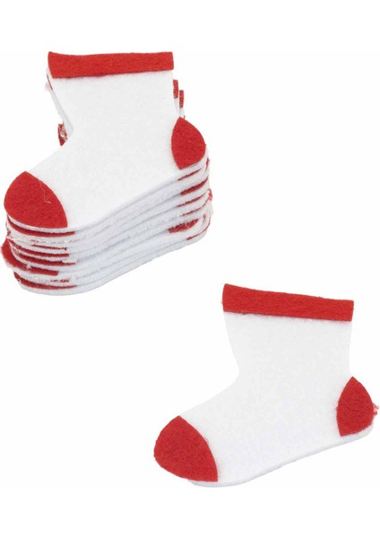 Keçe Figür Yılbaşı Çorabı 10'lu Büyük