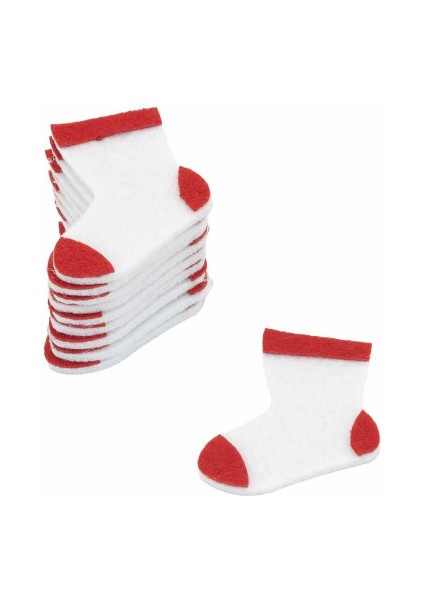 Keçe Figür Yılbaşı Çorabı 10'lu Küçük