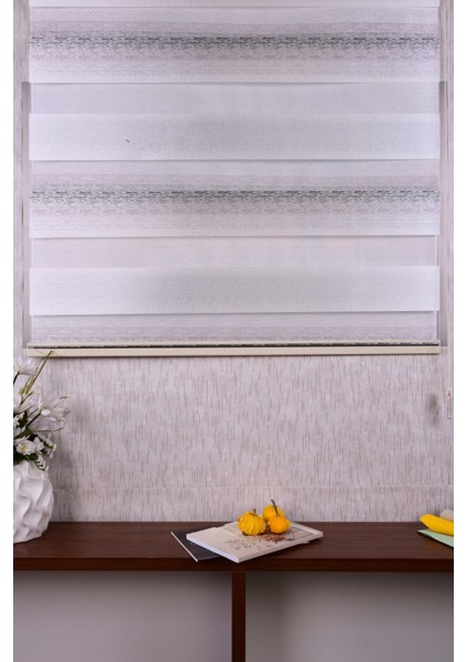 Grej Düz Etek Dilimsiz Ds 11746 V3 Zebra Stor Güneşlik Perde
