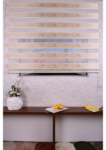 Gold Düz-Çizgili Etek Dilimsiz Ds 11805 V1 Zebra Stor Güneşlik Perde