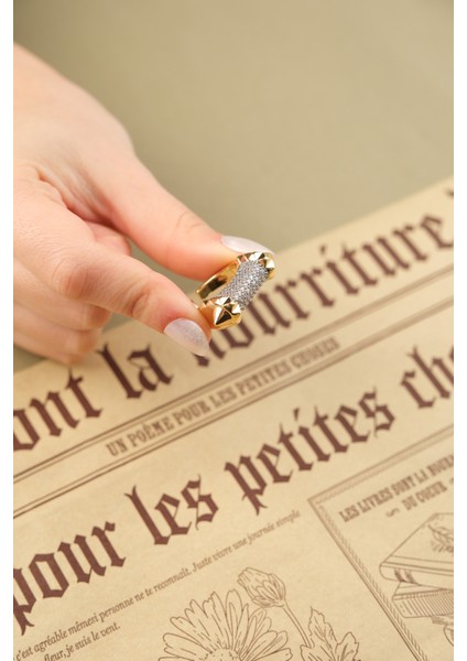 Gold Özel Tasarım Zirkon Taşlı Modern Yüzük fiyatları