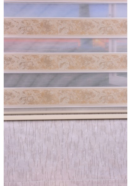 Gold Düz-Çizgili Etek Dilimsiz Ds 11805 V1 Zebra Stor Güneşlik Perde