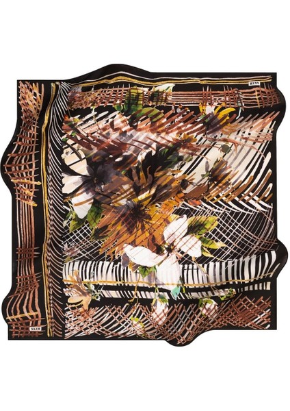 Tivil İpek Eşarp 39629 Siyah Karışık Desen 8198713 - 912