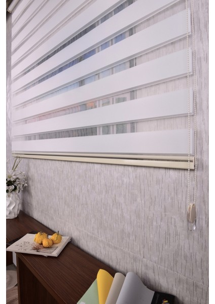 Beyaz Düz Etek Dilimsiz 616-B/1 Zebra Stor Güneşlik Perde fırsatları