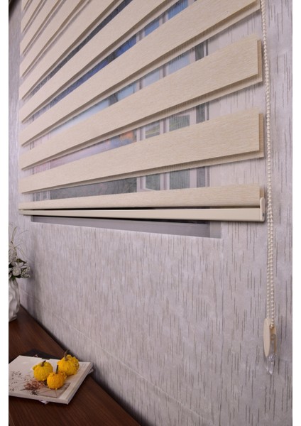 Krem Düz Etek Dilimsiz Ds 614-H6 Zebra Stor Güneşlik Perde fırsatları