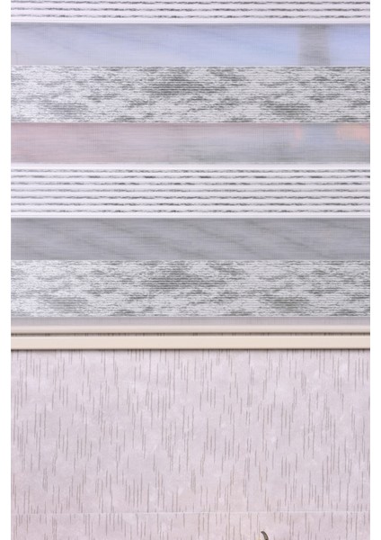 Gri Düz-Pliseli Etek Dilimsiz 10790-V11 Zebra Stor Güneşlik Perde