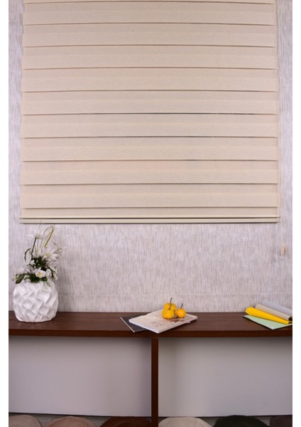 Krem Düz Etek Dilimsiz Ds 614-H6 Zebra Stor Güneşlik Perde fiyatları