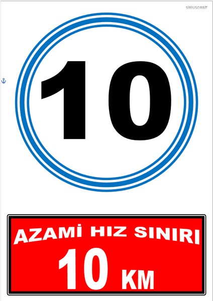 Pvc Kaplama 10 Km Hız Uyarı Levhası 1