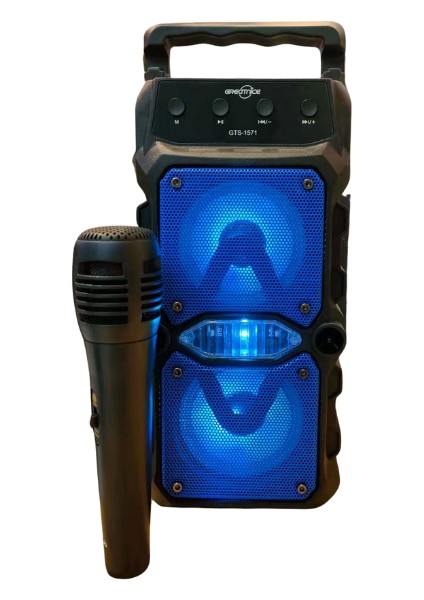 Yüksek Bass Bluetooth Tf Kart USB Aux Mikrofon Girişi Fm Radyo Taşınabilir Rgb LED Hoparlör