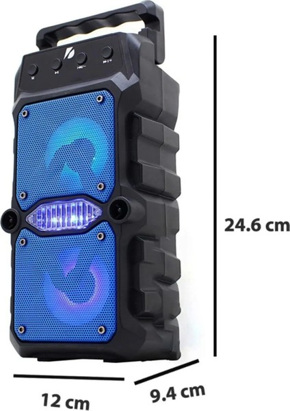 Yüksek Bass Bluetooth Tf Kart USB Aux Mikrofon Girişi Fm Radyo Taşınabilir Rgb LED Hoparlör