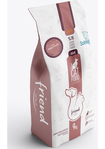 Friend Pet Premium Gold Kısırlaştırılmış Kedi Maması Somonlu 9 Kilo %100 Yeme Garantili