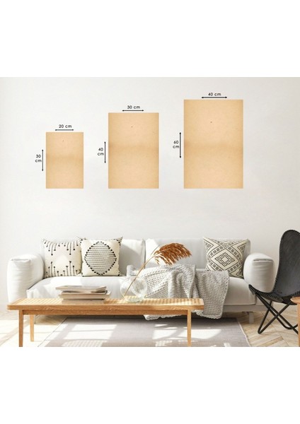 Geyik Soyut Desen 3'lü Mdf Tablo Set modelleri