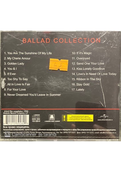 Stevir Wonder - Ballad Collection CD