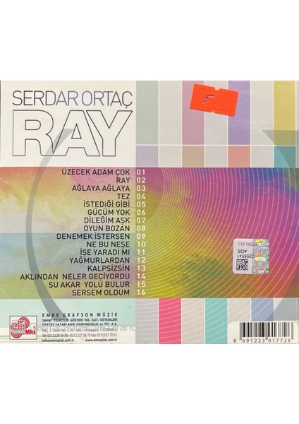 Serdar Ortaç - Ray (cd) fiyatları