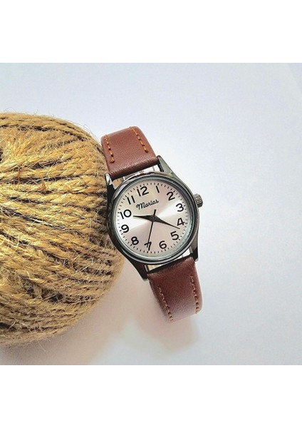 Retro Kadın Kol Saati, Vintage Tasarım, Klasik Tasarım, Siyah Kasa, Minimal Tasarım, Kayışlı