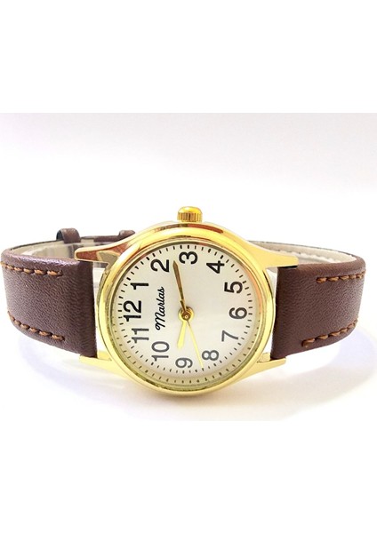 Retro Kadın Kol Saati, Vintage Tasarım, Klasik Tasarım, Altın / Gold Rengi, Minimal, Kayışlı