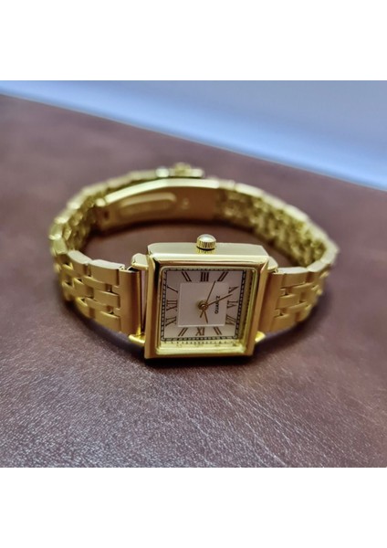 Tekno Trust Altın Rengi Roma Rakamlı Minimal Köşeli Retro/vintage Tasarım Kadın Kol Saat fırsatları