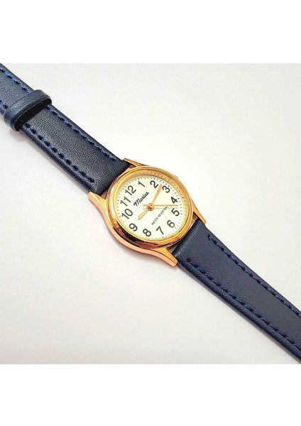 Vintage Kadın Kol Saati, Retro Tasarım, Yuvarlak, Deri Kordon, Mavi Kordon, Kolay Kullanım fiyatları