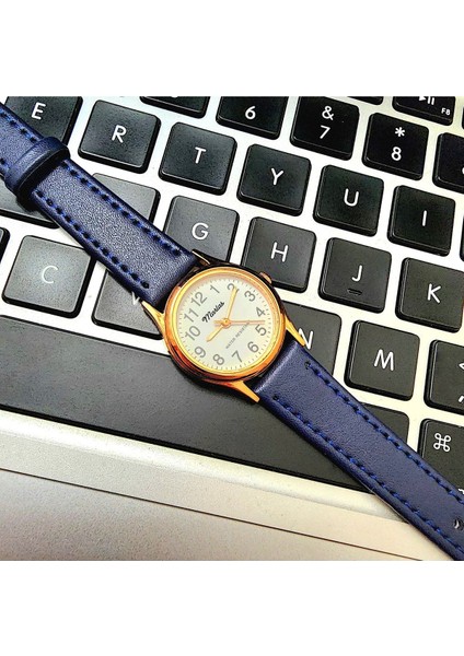 Vintage Kadın Kol Saati, Retro Tasarım, Yuvarlak, Deri Kordon, Mavi Kordon, Kolay Kullanım modelleri