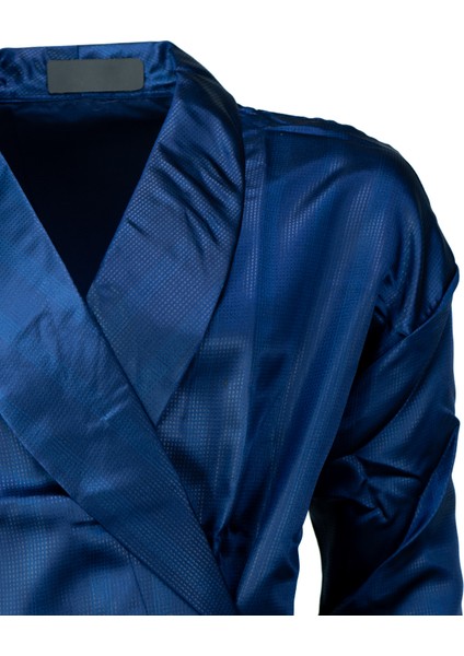 Erkek Şık Klasik Model Röpteşambır Premium Saten Kumaş Soft Model Cepli Rob Beli Kuşaklı