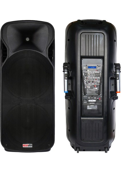 LS-P1515 Mikrofonlu Şarjlı Taşınabilir Portatif Kule Ses Sistemi Seti 2x15 inç 1700W fiyatları