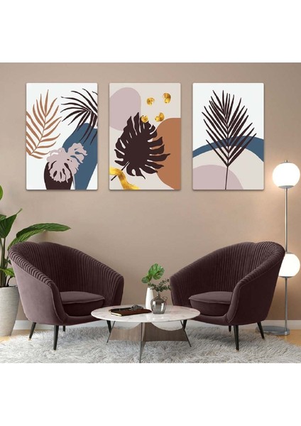Soyut Desen 3'lü Mdf Tablo Set fiyatları