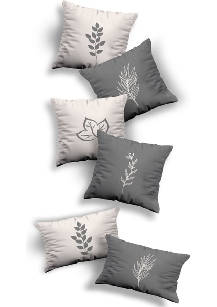 Tekno Trust Çift Tarafı Baskılı Özel Tasarım 6lı 4lükare ve 2lidikdörtgen Kırlent Kılıfı SETI(4K2D-KOM238)