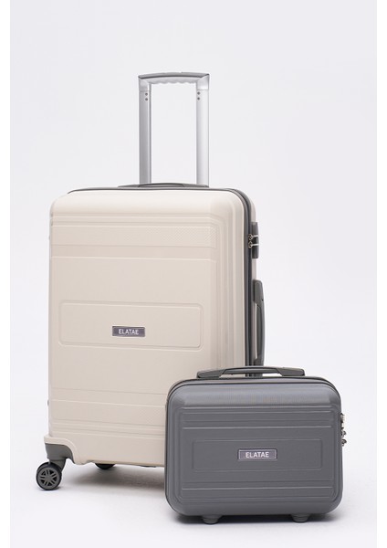 Premium Polipropilen Kırılmaz 2'li Valiz Seti Orta Boy ve Makyaj 2'li Set V305