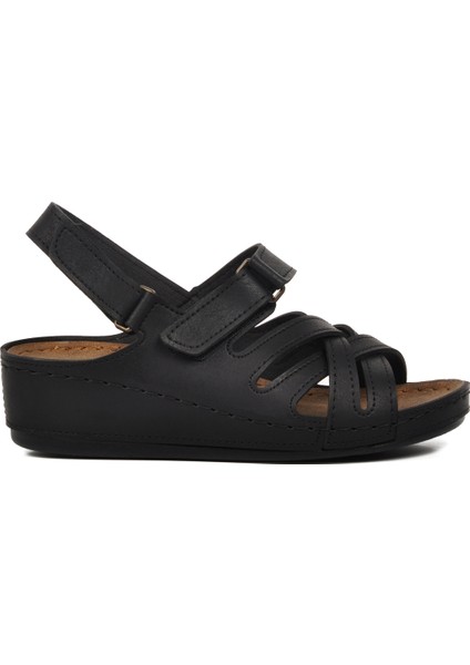 Siyah Kadın Düz Sandalet modelleri